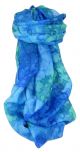 Mulberry Silk Hand Painted Long Scarf Classic Blueberry by Pashmina & Silk