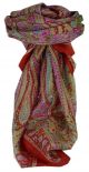 Mulberry Silk Traditional Square Scarf Mithi Red by Pashmina & Silk