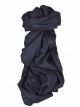 Finest Cashmere Damask Weave Ring Stole in Very Dark Blue by Pashmina & Silk