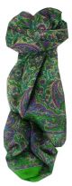 Mulberry Silk Traditional Long Scarf Kera Lime by Pashmina & Silk