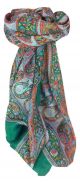 Mulberry Silk Traditional Square Scarf Hindon Teal by Pashmina & Silk