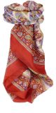 Mulberry Silk Traditional Square Scarf Hindon Red by Pashmina & Silk