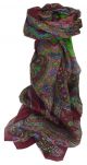 Mulberry Silk Traditional Long Scarf Chamelia Wine by Pashmina & Silk