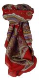 Mulberry Silk Traditional Square Scarf Jaya Red by Pashmina & Silk