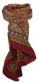 Mulberry Silk Traditional Square Scarf Jind Wine by Pashmina & Silk