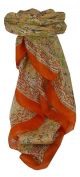 Mulberry Silk Traditional Square Scarf Ela Tangerine by Pashmina & Silk