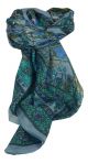 Mulberry Silk Traditional Square Scarf Farrin Light Blue by Pashmina & Silk