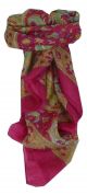 Mulberry Silk Traditional Square Scarf Firoza Pink by Pashmina & Silk