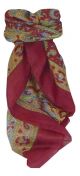 Mulberry Silk Traditional Square Scarf Firoza Wine by Pashmina & Silk