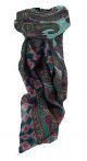 Mulberry Silk Traditional Square Scarf Bibi Teal by Pashmina & Silk