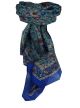 Mulberry Silk Traditional Square Scarf Affya Blue by Pashmina & Silk