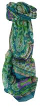 Mulberry Silk Traditional Long Scarf Sita Teal by Pashmina & Silk