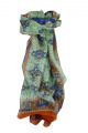 Mulberry Silk Traditional Long Scarf Rei Copper & Blue by Pashmina & Silk