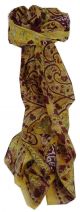 Mulberry Silk Traditional Long Scarf Nam Gold by Pashmina & Silk