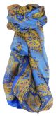 Mulberry Silk Traditional Long Scarf Kali Blue by Pashmina & Silk