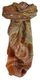 Mulberry Silk Traditional Square Scarf Vaan Copper by Pashmina & Silk