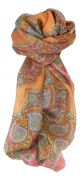 Mulberry Silk Traditional Square Scarf Andrha Nectarine by Pashmina & Silk