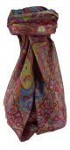 Mulberry Silk Traditional Square Scarf Keshar Rose by Pashmina & Silk