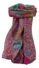 Mulberry Silk Traditional Square Scarf Keshar Pink by Pashmina & Silk