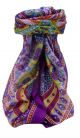 Mulberry Silk Traditional Square Scarf Rajpoor Violet by Pashmina & Silk