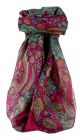Mulberry Silk Traditional Square Scarf Ravi Pink by Pashmina & Silk