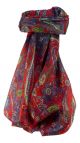 Mulberry Silk Traditional Square Scarf Ravi Scarlet by Pashmina & Silk