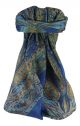 Mulberry Silk Traditional Square Scarf Sariz Blue by Pashmina & Silk
