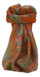 Mulberry Silk Traditional Square Scarf Sunil Tangerine by Pashmina & Silk