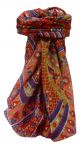 Mulberry Silk Traditional Square Scarf Vikash Scarlet by Pashmina & Silk