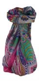 Mulberry Silk Traditional Square Scarf Zubin Pink by Pashmina & Silk