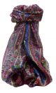 Mulberry Silk Traditional Long Scarf Amrindar Wine by Pashmina & Silk