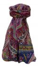Mulberry Silk Traditional Long Scarf Sakhar Wine by Pashmina & Silk