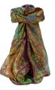 Mulberry Silk Traditional Square Scarf Qia Terracotta by Pashmina & Silk
