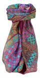 Mulberry Silk Traditional Square Scarf Qia Violet by Pashmina & Silk