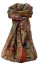 Mulberry Silk Traditional Square Scarf Zoi Terracotta by Pashmina & Silk