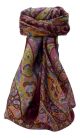 Mulberry Silk Traditional Square Scarf Zoi Wine by Pashmina & Silk