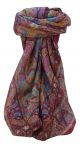 Mulberry Silk Traditional Square Scarf Zoi Violet by Pashmina & Silk