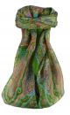 Mulberry Silk Traditional Square Scarf Queta Sage by Pashmina & Silk