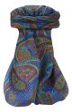 Mulberry Silk Traditional Square Scarf Zee Blue by Pashmina & Silk