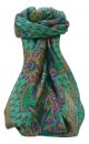 Mulberry Silk Traditional Square Scarf Osh Emerald by Pashmina & Silk