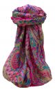Mulberry Silk Traditional Square Scarf Osh Pink by Pashmina & Silk