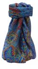 Mulberry Silk Traditional Square Scarf Osh Blue by Pashmina & Silk