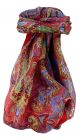 Mulberry Silk Traditional Square Scarf Zia Scarlet by Pashmina & Silk
