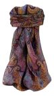 Mulberry Silk Traditional Square Scarf Zia Wine by Pashmina & Silk