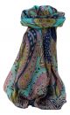 Mulberry Silk Traditional Square Scarf Zayd Navy by Pashmina & Silk