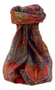 Mulberry Silk Traditional Square Scarf Zayd Scarlet by Pashmina & Silk
