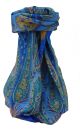 Mulberry Silk Traditional Square Scarf Zayd Blue by Pashmina & Silk