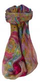 Mulberry Silk Traditional Square Scarf Vayvia Cerise by Pashmina & Silk