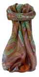 Tradizionale Sciarpa Quadrata di Seta Vayvia Terracotta di Pashmina & Silk