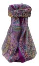 Mulberry Silk Traditional Square Scarf Quiara Violet by Pashmina & Silk